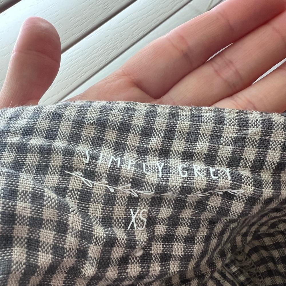 Simply Grey Linen Gingham Dress - Picture 4 of 5
